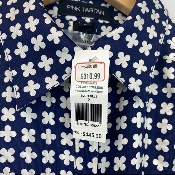 PINK Tartan • silk Clover Shirt Dress - Picture 12 of 13